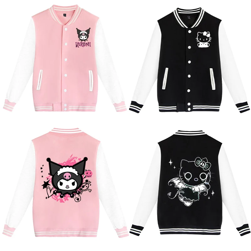 Anime Hello Kitty Baseball Suit Cute Solid Basic American Fashion Cardigan Jacket Loose Work Suit Korean Couple Coat Versatile 
Anime Hello Kitty Baseball Suit Cute Solid Basic American Fashion Cardigan Jacket Loose Work Suit Korean Couple Coat Versatile