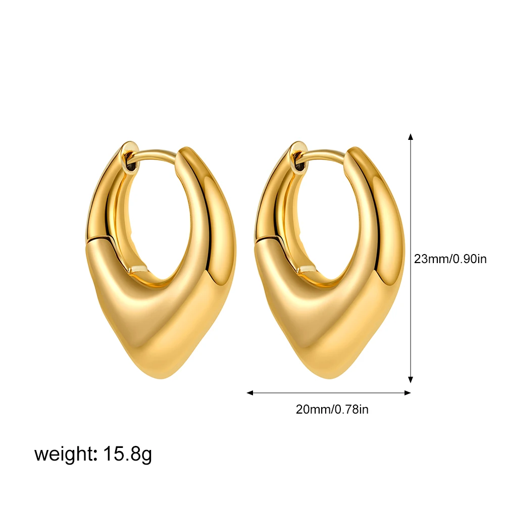 Smooth Gold Plated Love Heart Round Chunky Hoop Earrings for Women Glossy Circle Ear Buckle Huggies Vintage Jewelry Gift 13 S927f0df9093d4c29b96006d6450700e0J