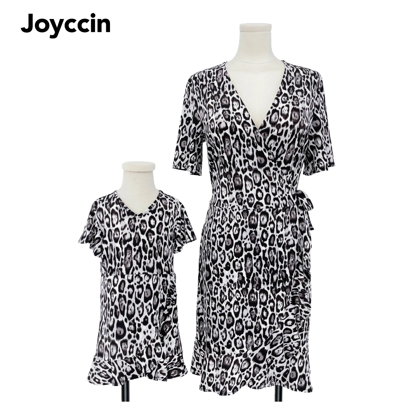 Joyccin Multicolor Leopard Print Self-Tie Wrap Ruffle Hem Dresses Mother Kids Women Butterfly Sleeve Knot Side Trendy Dress
Joyccin Multicolor Leopard Print Self-Tie Wrap Ruffle Hem Dresses Mother Kids Women Butterfly Sleeve Knot Side Trendy Dress