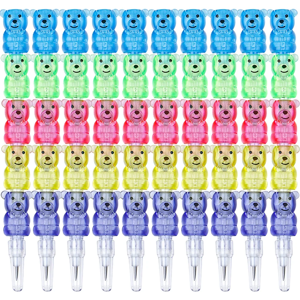 

Ciieeo штабелируемые пластиковые медвежьи карандаши-10 шт. цветные штабелируемые карандаши для подарков на день рождения