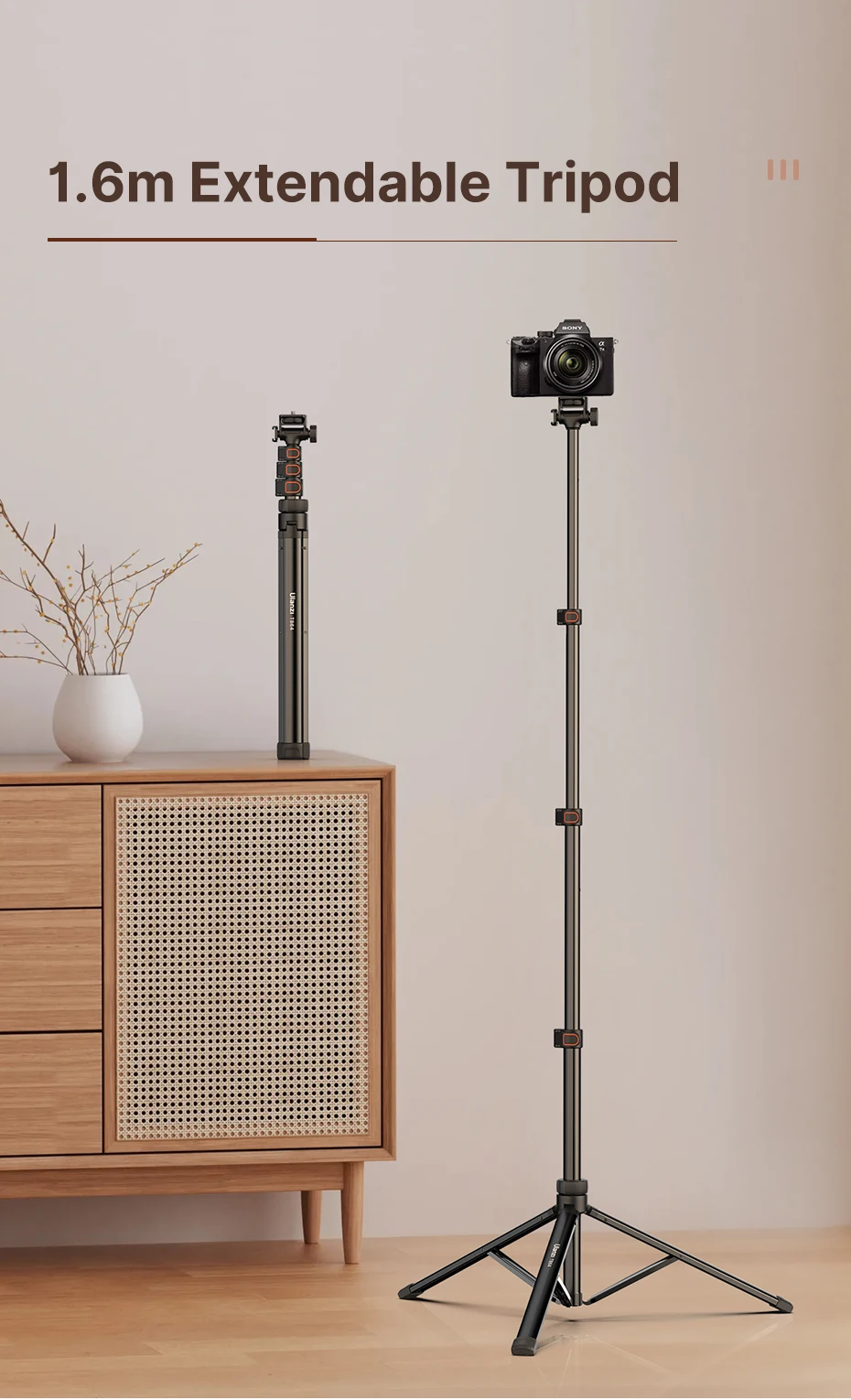 1.6m Extendable Tripod with 1/4'' Screw for DSLR Camera Smartphone Fill Light Microphone Projector Tripod Max Load 1.5KG 7 1.6m Extendable Tripod with 1/4'' Screw for DSLR Camera Smartphone Fill Light Microphone Projector Tripod Max Load 1.5KG 1