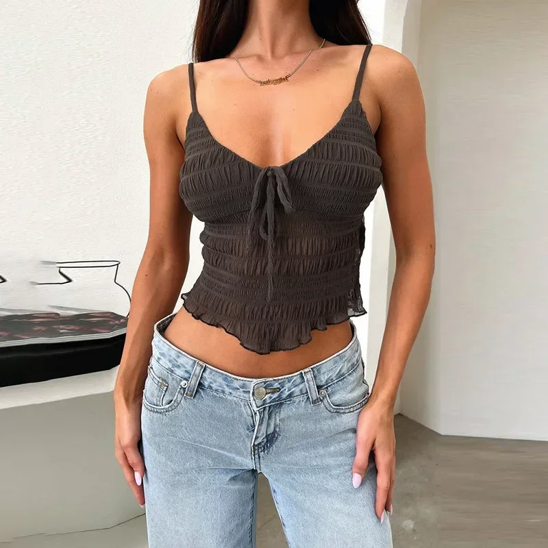 2024 New Summer Solid Lace Ruched New Sexy Spicy Female Tank Tops For Women Fashionable Elegant Texture Sling Clothing CSM36YY
2024 New Summer Solid Lace Ruched New Sexy Spicy Female Tank Tops For Women Fashionable Elegant Texture Sling Clothing CSM36YY