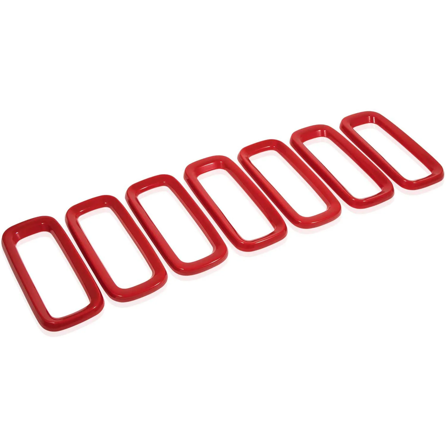 

7Pcs Car ABS Front Grill Grille Inserts Mesh Grill Guard Cover Trim Red for Jeep Renegade 2015-2018