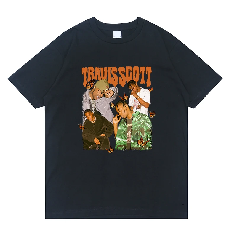 

Fashion Brand Travis Scott ASTROWORLD Retro 90s Unisex T Shirt Women Graphic T Shirts Music Men Summer Black T-shirt Plus Size