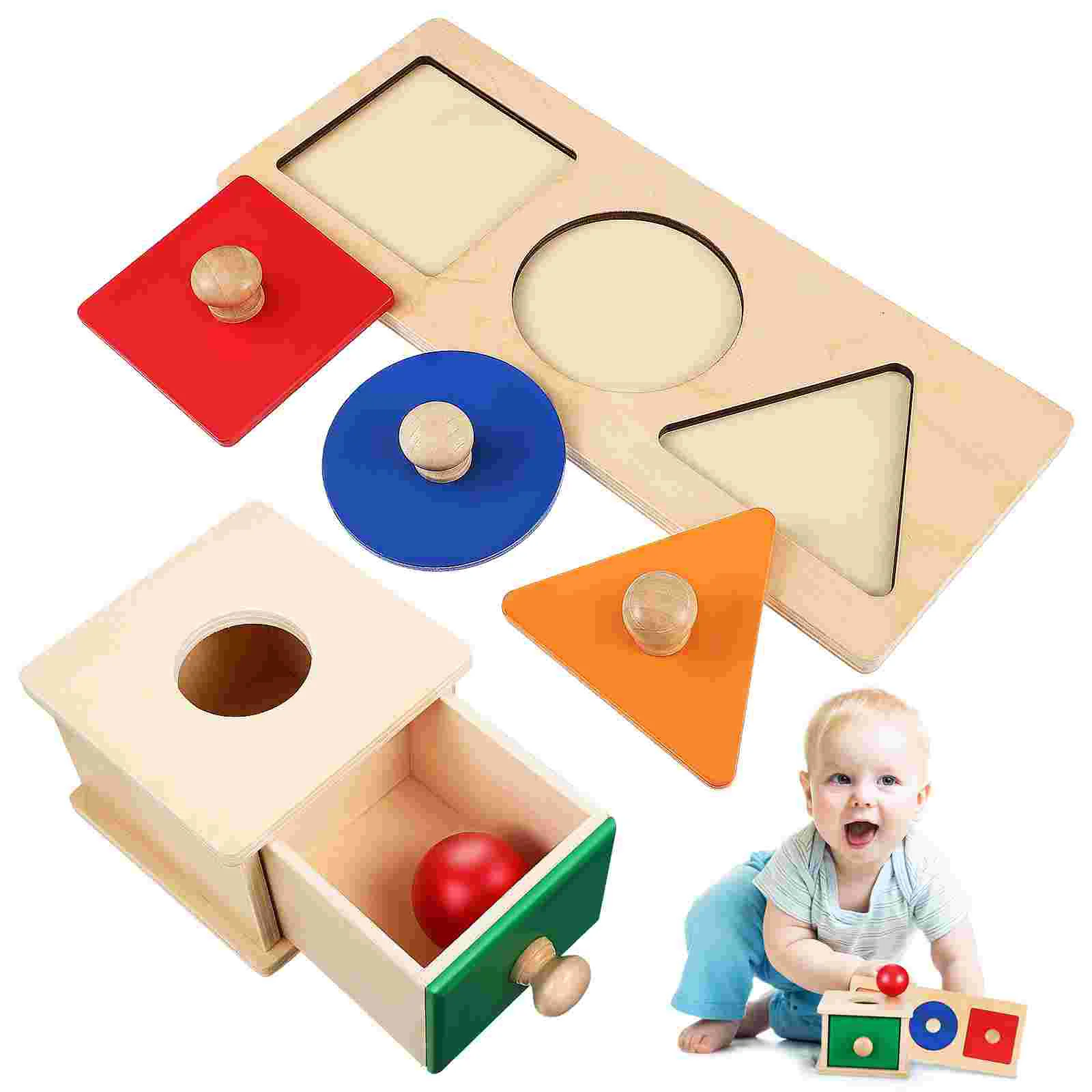 

Montessori Object Permanence Box Wooden Textile Drum Drawer Box Kids Sensory Toys Kids Educational Toys Teaching Aids years