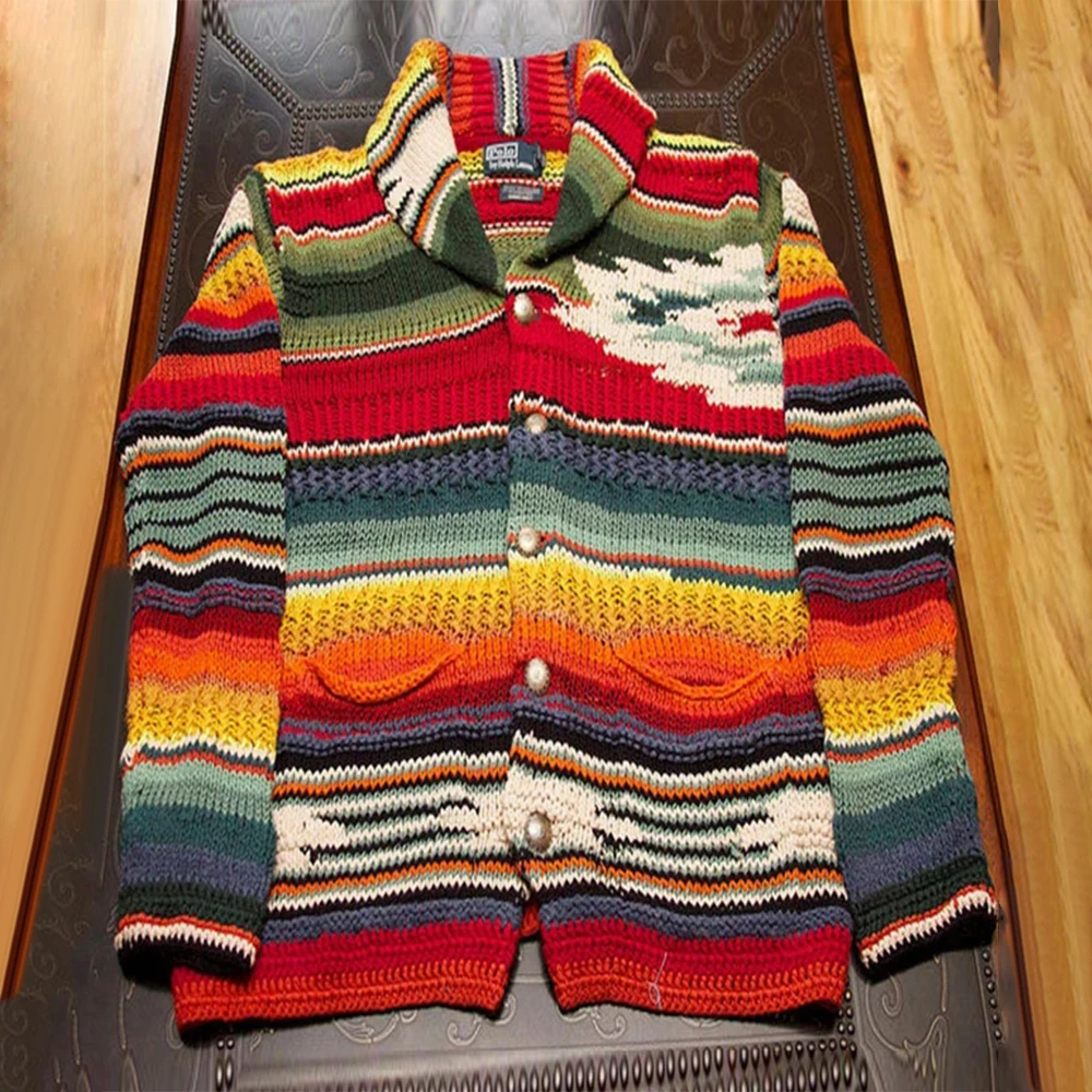 Hot New 2020 Fashion Cardigan Sweater Winter Casual Jacket Knitted Knitwear Long Sleeve Outwear Rainbow striped
Hot New 2020 Fashion Cardigan Sweater Winter Casual Jacket Knitted Knitwear Long Sleeve Outwear Rainbow striped