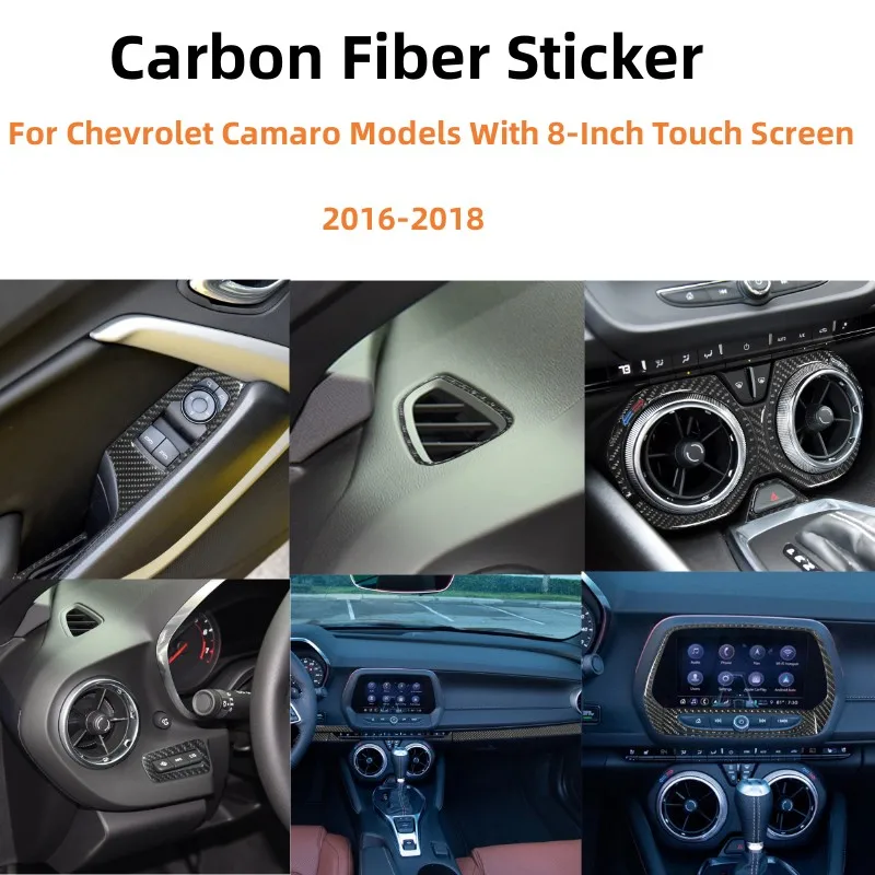 Для моделей Chevrolet Camaro с 8-дюймовым сенсорным экраном 2016-2018, украшение салона автомобиля, наклейка из углеродного волокна
Для моделей Chevrolet Camaro с 8-дюймовым сенсорным экраном 2016-2018, украшение салона автомобиля, наклейка из углеродного волокна