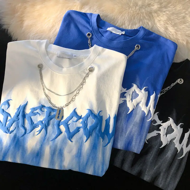 Summer Retro Design Niche Short-sleeved T-shirt with Necklace Men and Women Brand Loose Bf Harajuku Style Half-sleeved Top
Summer Retro Design Niche Short-sleeved T-shirt with Necklace Men and Women Brand Loose Bf Harajuku Style Half-sleeved Top