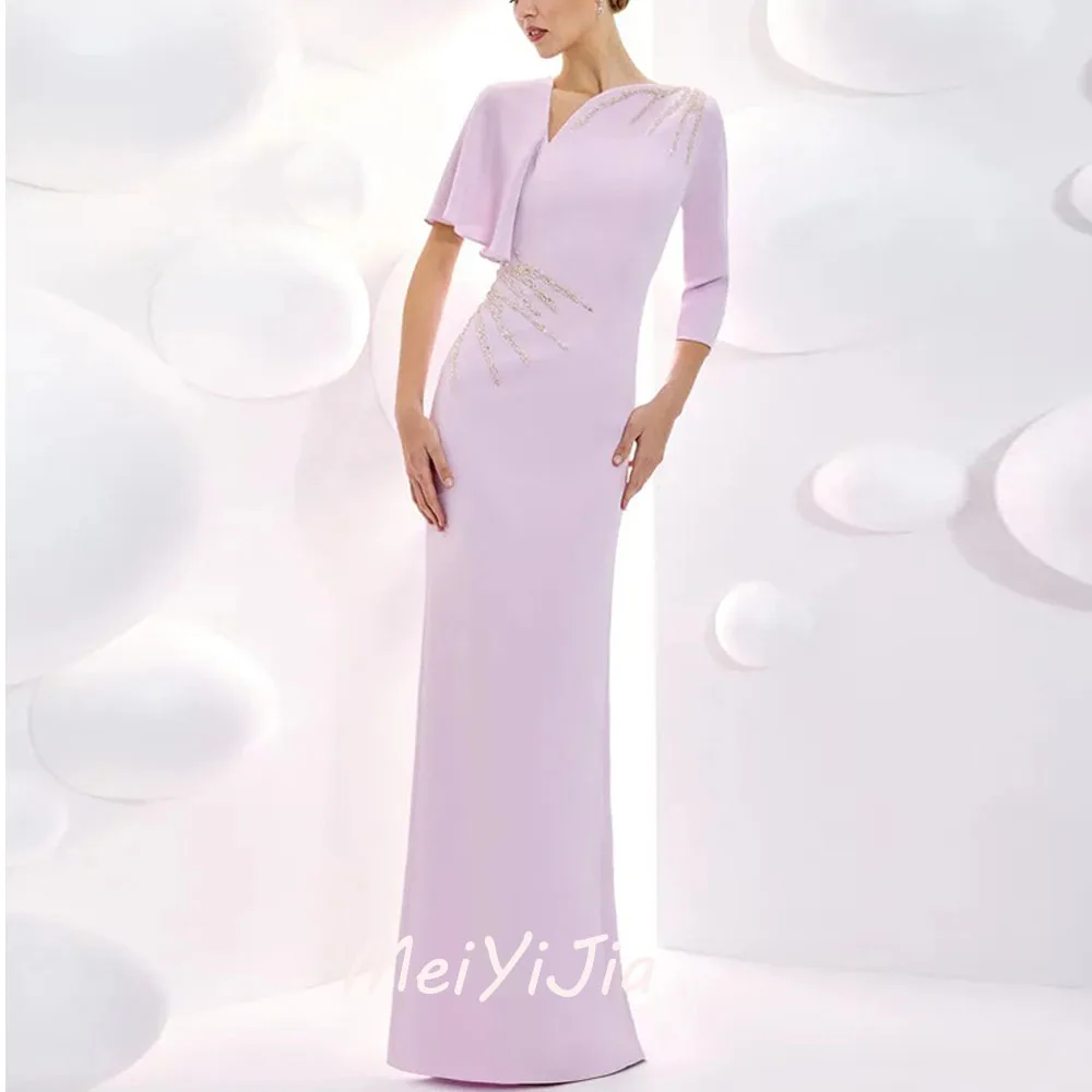 

Женское вечернее платье-Русалка Meiyijia, плиссированное платье из крепа с V-образным вырезом, на пуговицах, с бусинами, в стиле Саудовской Аравии, Клубная одежда для дня рождения, лето 2024