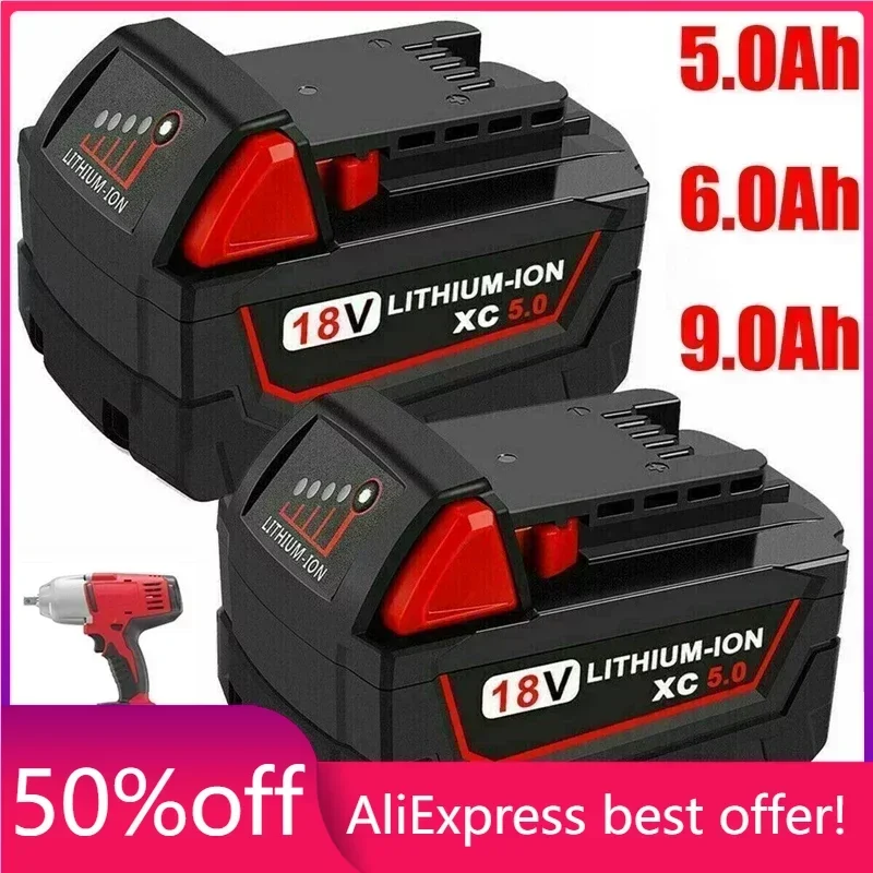 

Original 18V 9.0Ah Replacement Lithium Ion Battery for Milwaukee M18 Power Tool Batteries 48-11-1815 48-11-1850 48-11-1860 Z50