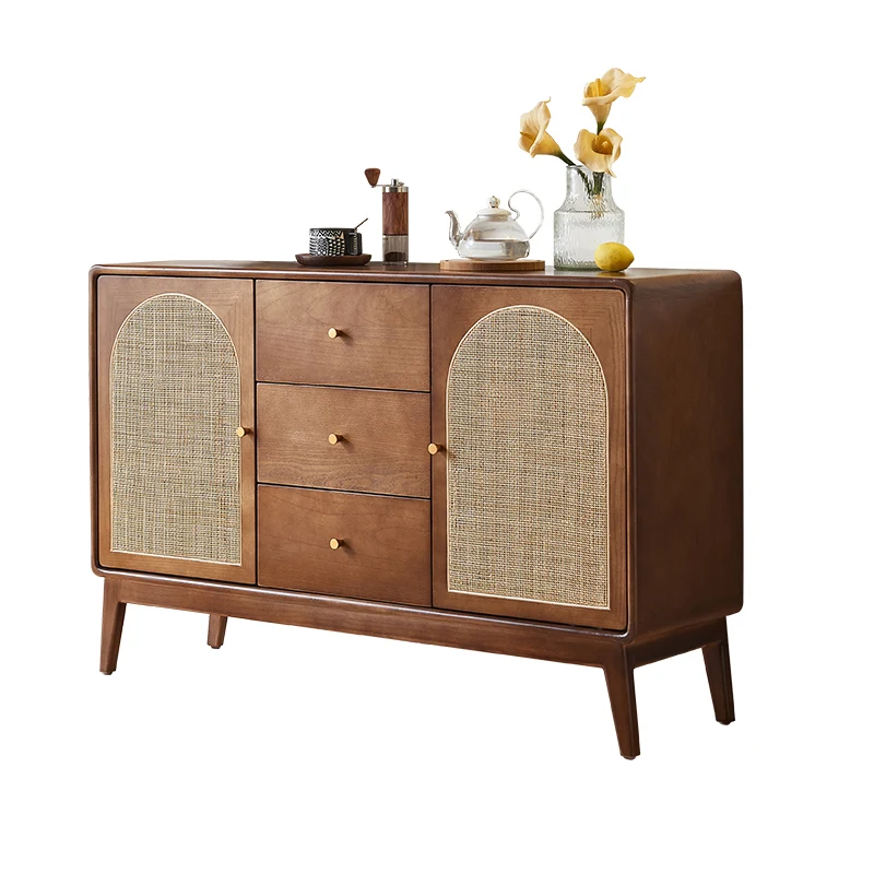 Nordic vintage solid wood dining side small living room rattan lockers wall storage cabinets.
Nordic vintage solid wood dining side small living room rattan lockers wall storage cabinets.