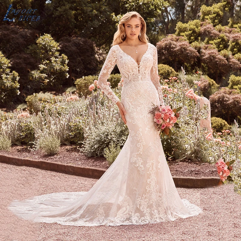 LAYOUT NICEB Wedding Dress For Woman Long Sleeves Mermaid Vestidos De Novia Luxury V Neck Lace Bridal Gown Applique Illusion
LAYOUT NICEB Wedding Dress For Woman Long Sleeves Mermaid Vestidos De Novia Luxury V Neck Lace Bridal Gown Applique Illusion