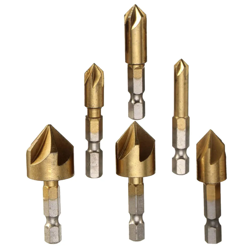 Hexagonal Handle Titanium Plated Chamferer Chamfering Tool Countersink Drill Bit Woodworking Hole Opener Countersink Drill
Hexagonal Handle Titanium Plated Chamferer Chamfering Tool Countersink Drill Bit Woodworking Hole Opener Countersink Drill