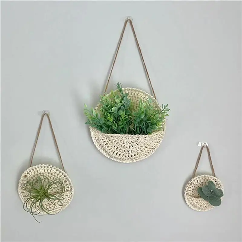 Boho Plant Nest Macrame - Handwoven Colorful Air Plant Holder for Living Room & Bedroom 3 S92970fe966d149b8abfea7f0ab9cb2d41