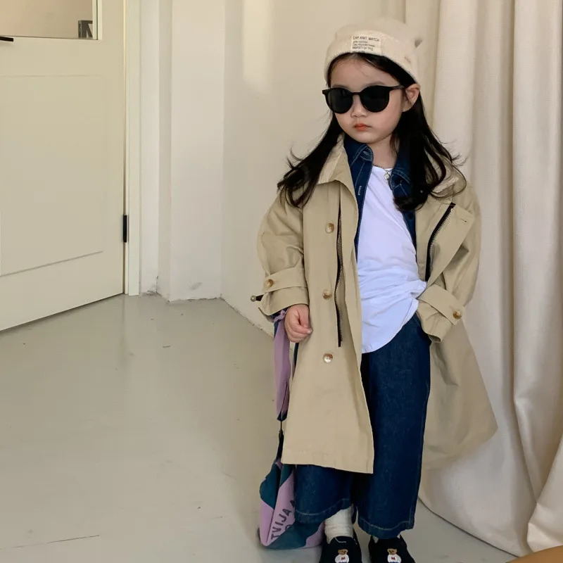 Girls' Trench Coat 2023 Autumn Korean Baby Toddler Outerwear Children's Clothing Fashion Kids Khaki Long Windbreaker Jackets
Girls' Trench Coat 2023 Autumn Korean Baby Toddler Outerwear Children's Clothing Fashion Kids Khaki Long Windbreaker Jackets