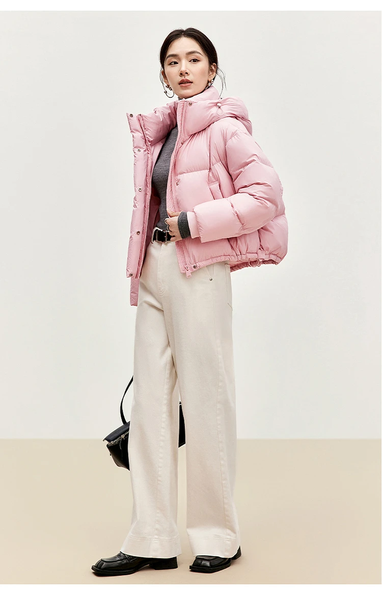 SENTUBILA Hooded Puffer Down Coat for Women 2024 Winter Lightweight Warmth 90% White Duck Down Short Jacket Outerwear W44Y55965 SENTUBILA Hooded Puffer Down Coat for Women 2024 Winter Lightweight Warmth 90% White Duck Down Short Jacket Outerwear W44Y55965