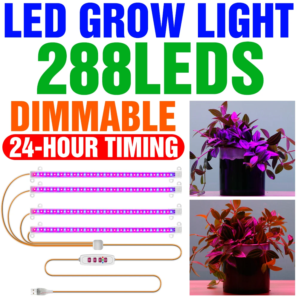 

Hydroponic Led Grow Light Dimmable USB Phytolamp Full Spectrum Plant Lamp Indoor Greenhouse Plant Seedling Phyto Lamp Grow Tent