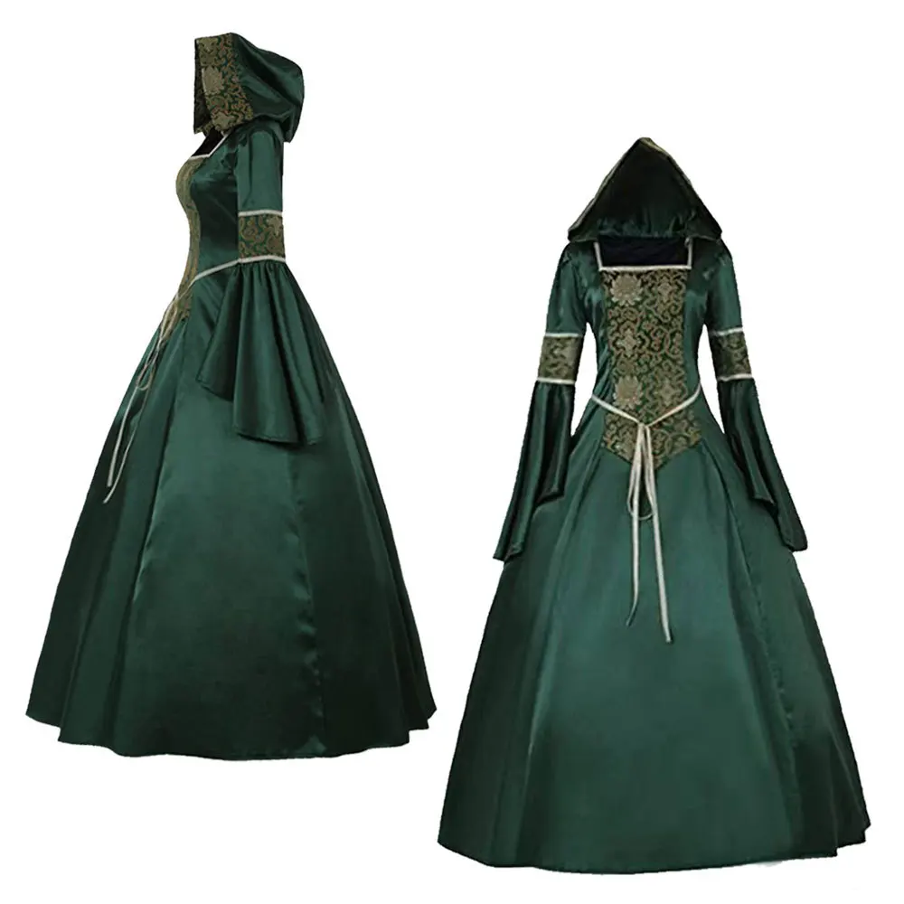 

European Medieval Victoria Queen Princess Wedding Party Formal Dress Halloween Women Carnival Court Noble Palace Cosplay Costume