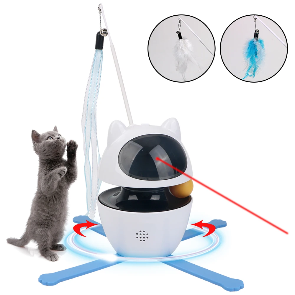 3 in 1 Electric Cat Toy Replaceable Feather Interactive 360° Rotating Laser Ball Toy Automatic Cat Entertainment Toys
3 in 1 Electric Cat Toy Replaceable Feather Interactive 360° Rotating Laser Ball Toy Automatic Cat Entertainment Toys