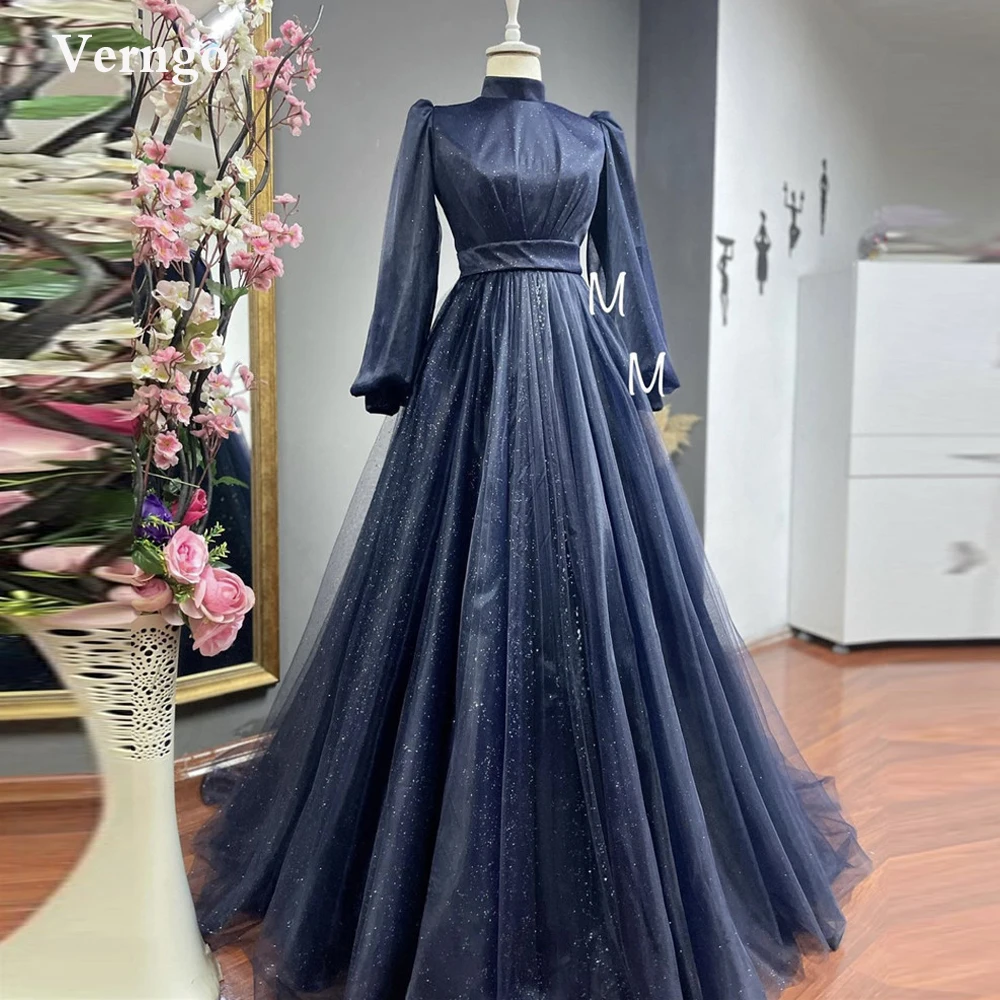 Verngo Modest Saudi Arabric Glitter Tulle Formal Evening Dresses High Neck Long Sleeves Floor Length Prom Gowns Bride Dress
Verngo Modest Saudi Arabric Glitter Tulle Formal Evening Dresses High Neck Long Sleeves Floor Length Prom Gowns Bride Dress