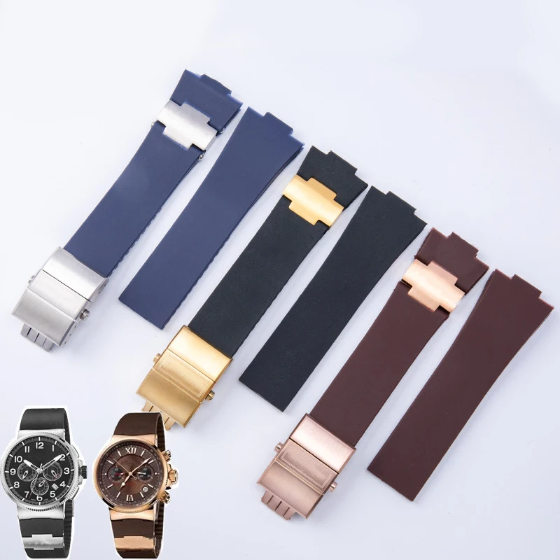 25mm*12mm Watch accessories Waterproof Silicone Rubber Watch Band Wrist WatchBand Belt For Ulysse Nardin Men Strap
25mm*12mm Watch accessories Waterproof Silicone Rubber Watch Band Wrist WatchBand Belt For Ulysse Nardin Men Strap