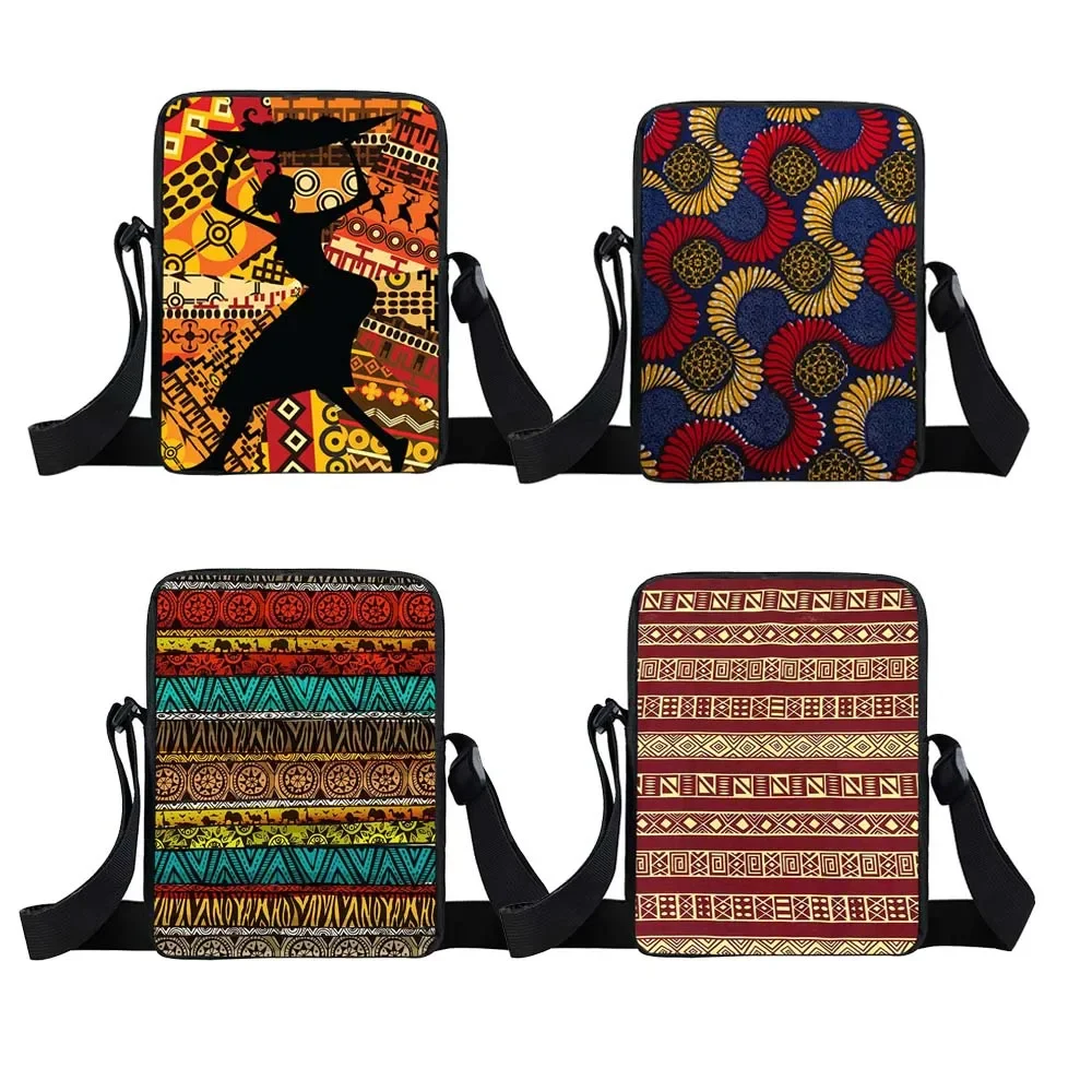 

Afro Tribal Ethic Print Messenger Bag African Women Kid Bookbags Africa Traditional Pattern Small Satchel Shoulder Bags Gift