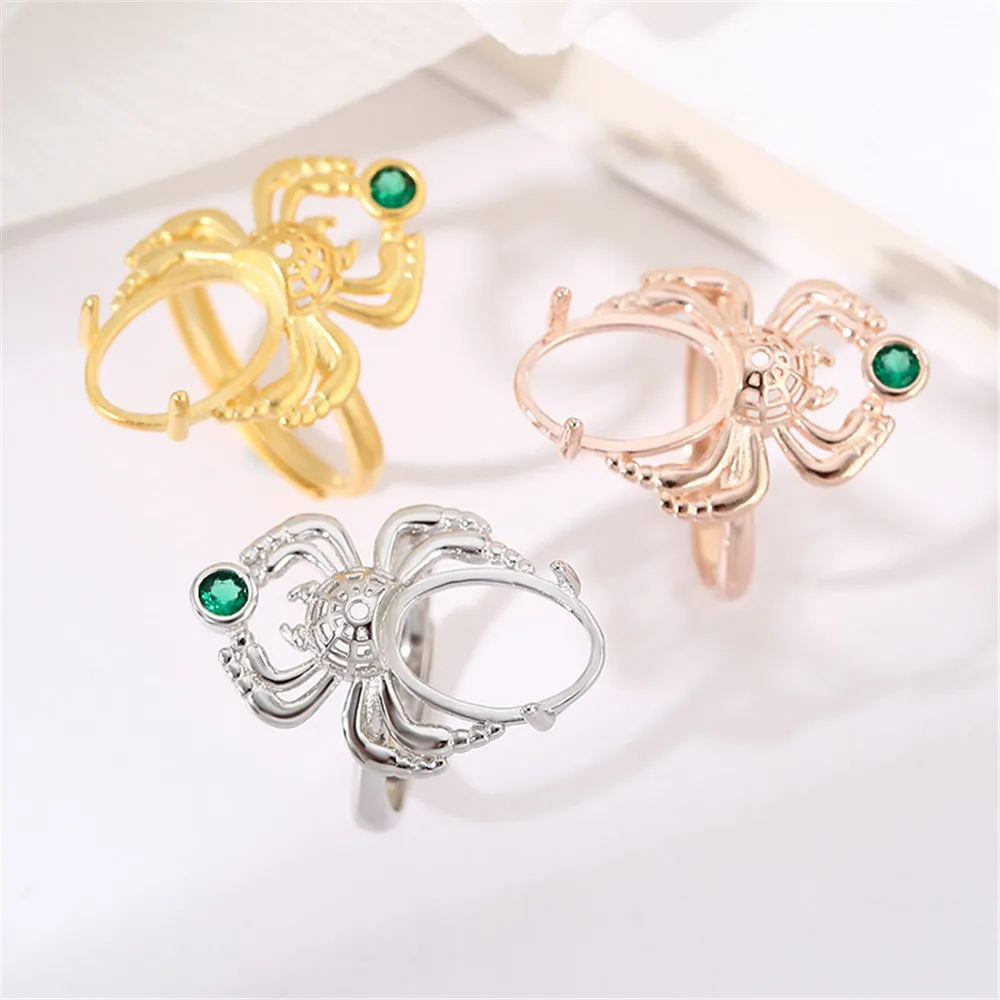 Ring Blank for 8x10mm/9x13mm/10x14mm/12x16mm Oval Cabochons Ring Setting Gold Plated 925 Silver Zircon Adjustable Spider Ring
Ring Blank for 8x10mm/9x13mm/10x14mm/12x16mm Oval Cabochons Ring Setting Gold Plated 925 Silver Zircon Adjustable Spider Ring