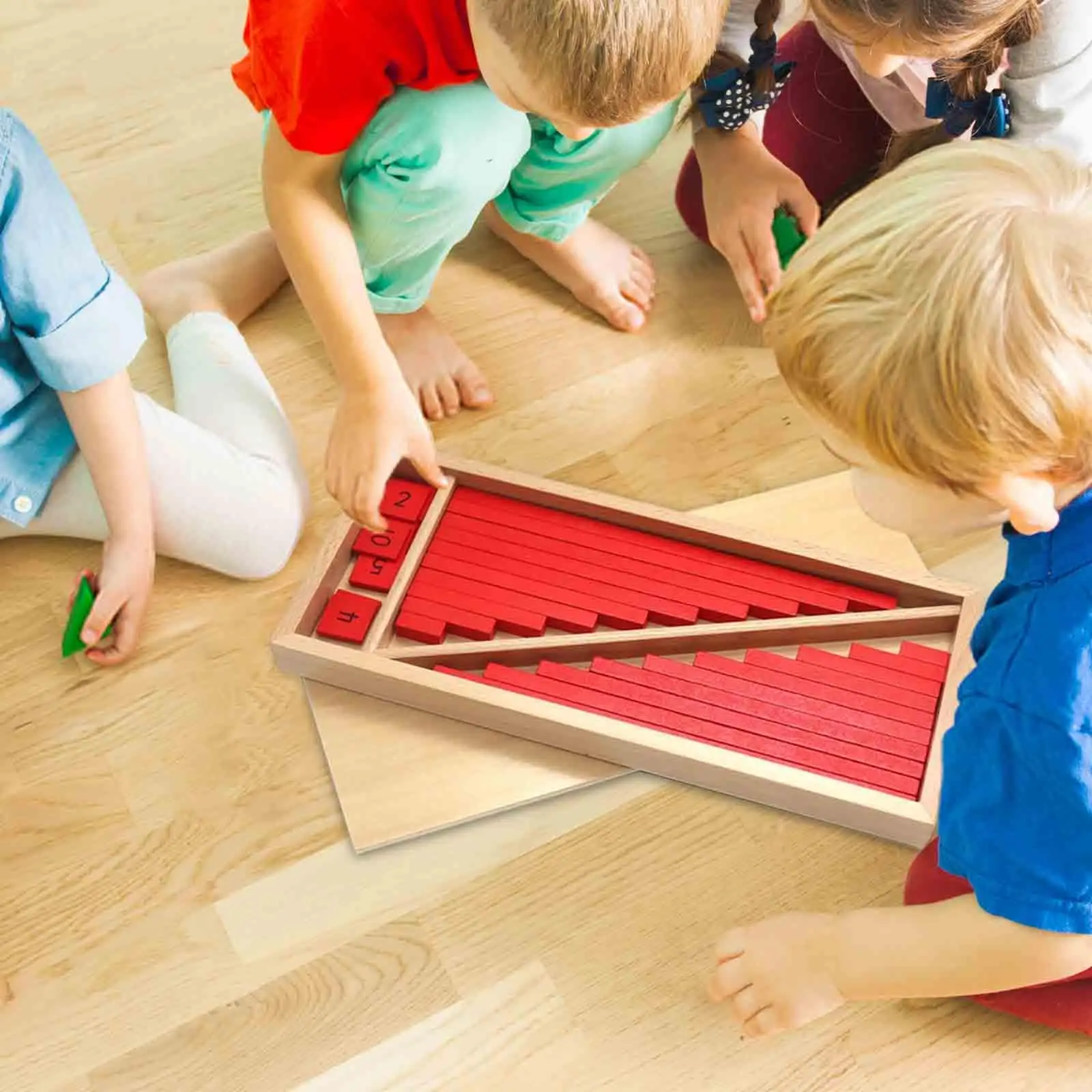 

Montessori Numerical Rods with Number Tiles Montessori Toys for Kindergarten Early Childhood Preschool Homeschool Children