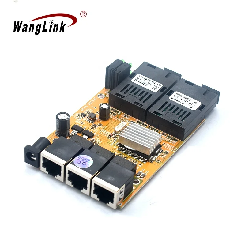 Wanglink 2*100Base-FX SingleFiber SC+20KM 3*10/100Base-T RJ45 23E Fiber Optical Media Converter PCBA
Wanglink 2*100Base-FX SingleFiber SC+20KM 3*10/100Base-T RJ45 23E Fiber Optical Media Converter PCBA