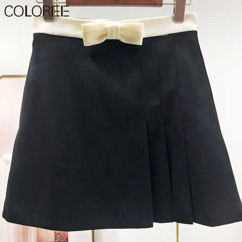 Elegant Bow Black Skirts for Women Autumn High Waist A-line Mini Skirt Korean Fashion Faldas Mujer Moda 2023
Elegant Bow Black Skirts for Women Autumn High Waist A-line Mini Skirt Korean Fashion Faldas Mujer Moda 2023