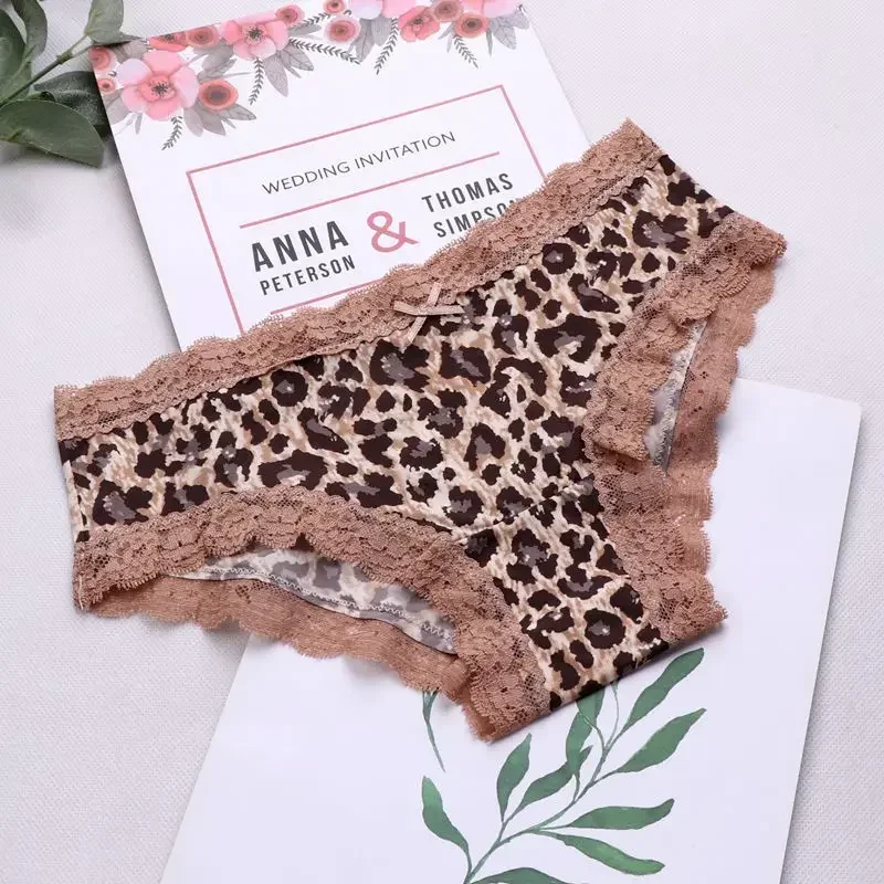 

Sexy Leopard Panties For Women Underwear Lace Briefs Seamless Underpants Female G-Strings Thongs Lingerie Women's T-Back Bragas