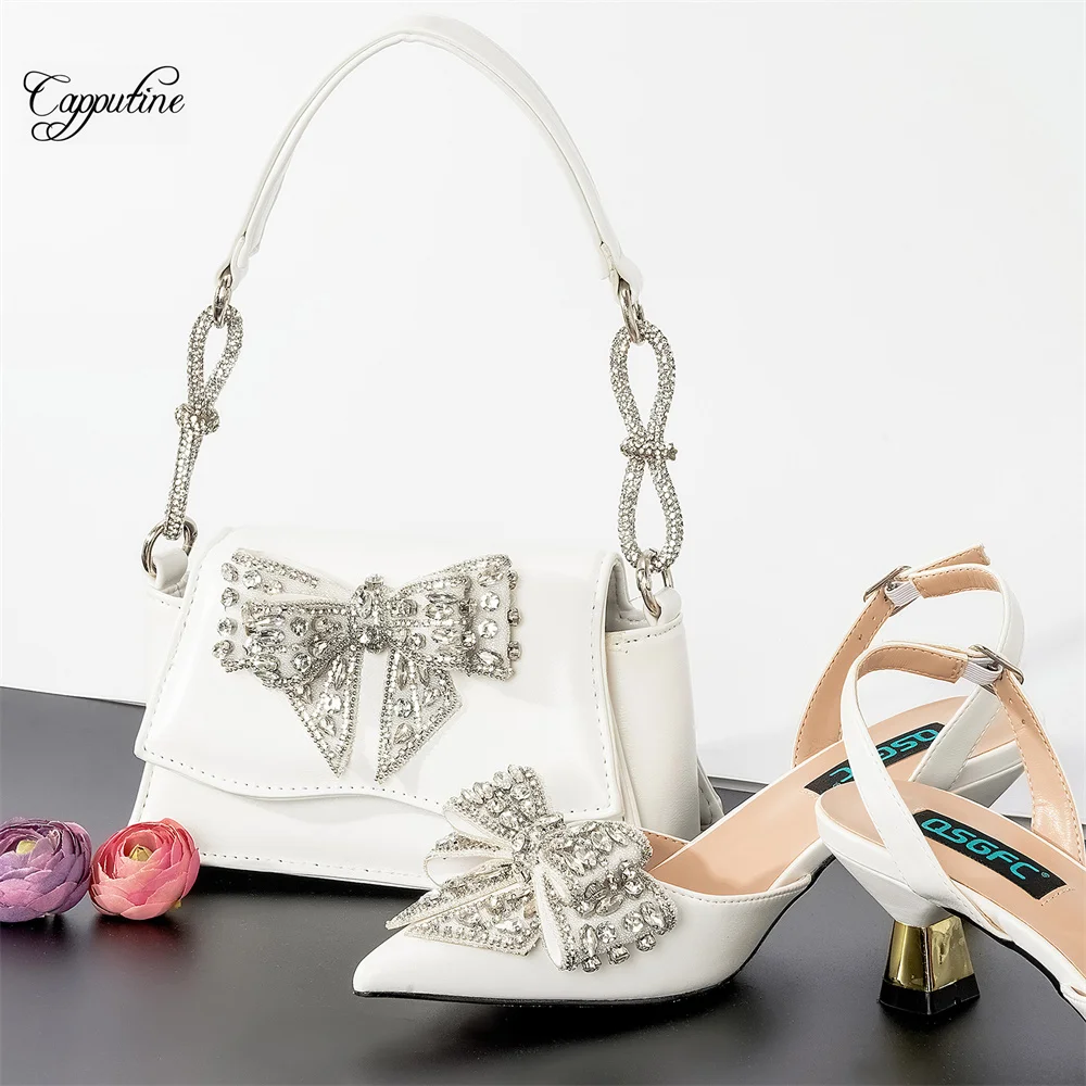 White Woman Shoes And Shoulder Bag Set Fashion High Heels Pumps Match With Handbag High Heels Sandals Femmes Sandales QSL073
White Woman Shoes And Shoulder Bag Set Fashion High Heels Pumps Match With Handbag High Heels Sandals Femmes Sandales QSL073