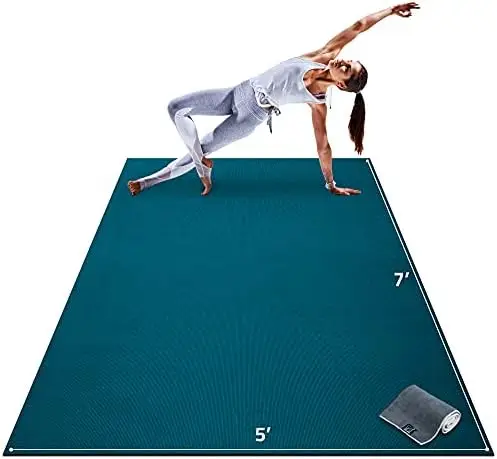 

Mats Premium Large Yoga Mat \u2013 7' x 5' x 8mm Extra Thick & Ultra Comfortable, Non-Toxic, Non-Slip Barefoot Exerc Pilate Er c
