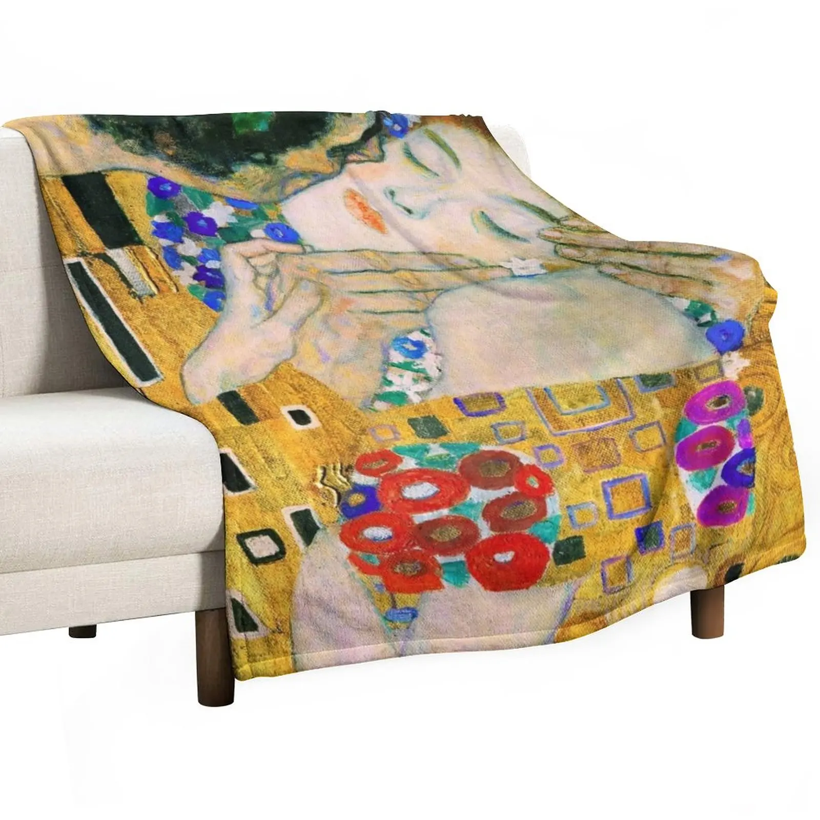 

The Kiss by Gustav Klimt Throw Blanket Stuffed Blankets Extra Large Throw Blanket Sofa Blankets Sleeping Bag Blanket