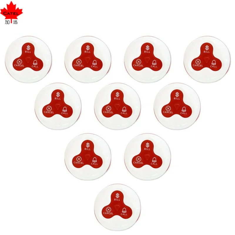 CATEL 10 pcs of CTT23 Waterproof Wireless Calling System Call Button Transmitter Pager for Restaurant Waiter Service Bell Buzzer
CATEL 10 pcs of CTT23 Waterproof Wireless Calling System Call Button Transmitter Pager for Restaurant Waiter Service Bell Buzzer