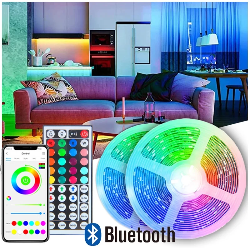 

RGB Tape LED Strip Lights Smart LED Strip DC 5V 5050 Color Change Bedroom Decoration 1-5m 10m 15m 20m 30m Light