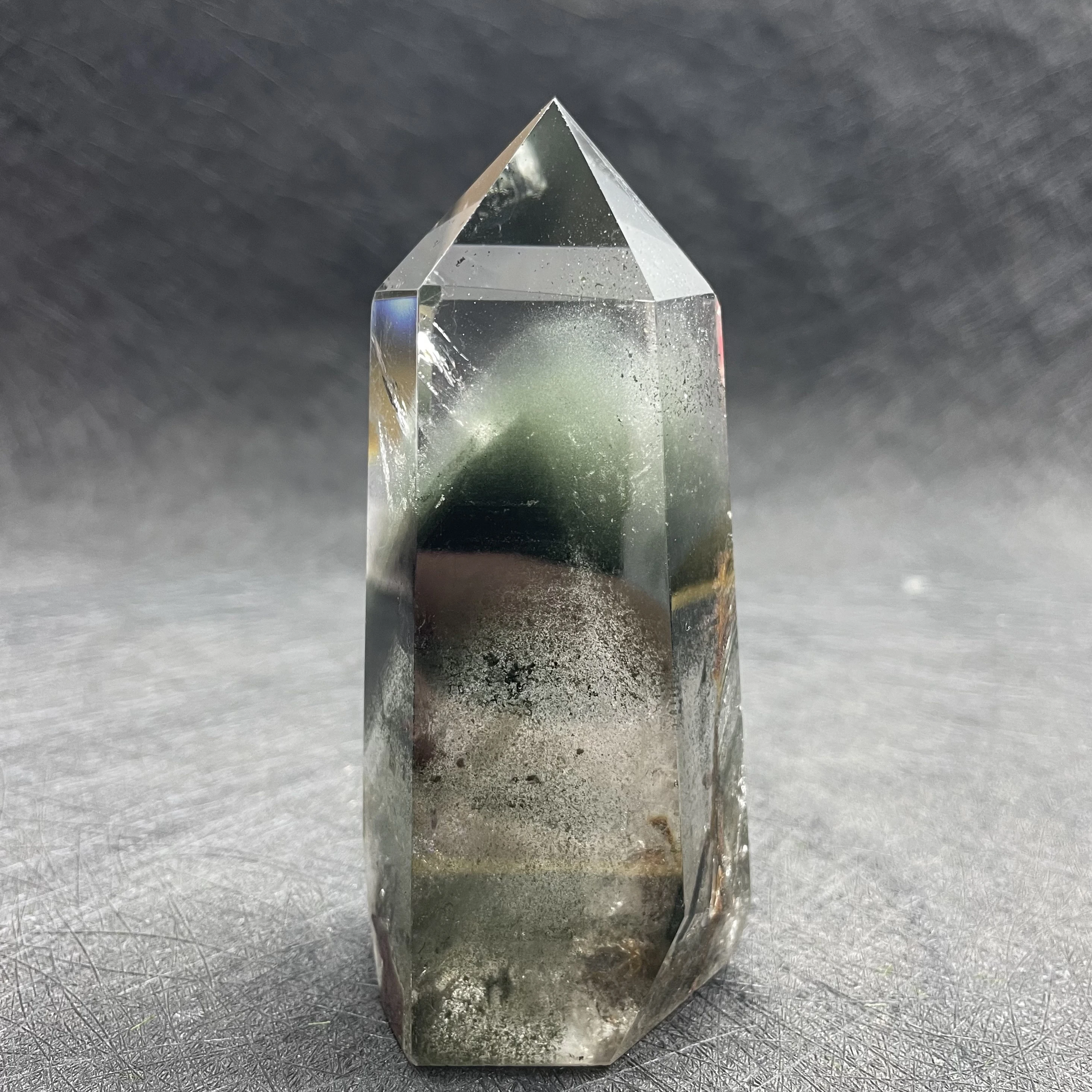 

281g Natural Stone Crystal Tower Green Phantom Wand Point Decor Polished Obelisk Healing Gift Reiki Feng Shui W3