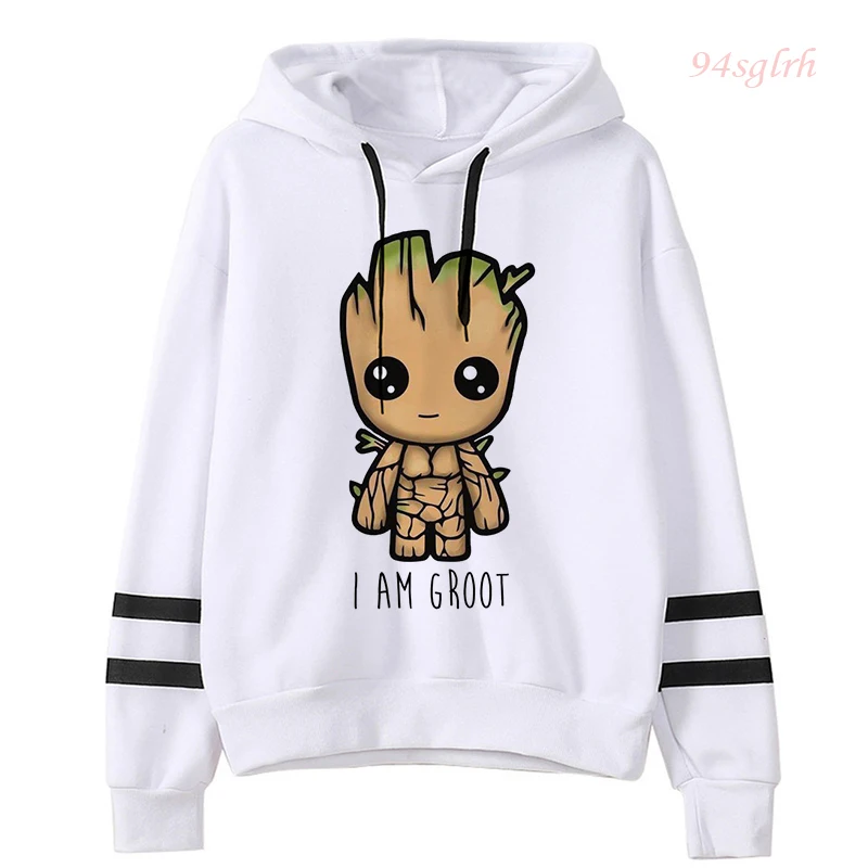 

Kawaii Baby Groot Print Hoodie Women Harajuku Fashion Streetwear I Am Groot Funny Cartoon Graphic Sweatshirt Unisex Tops Female