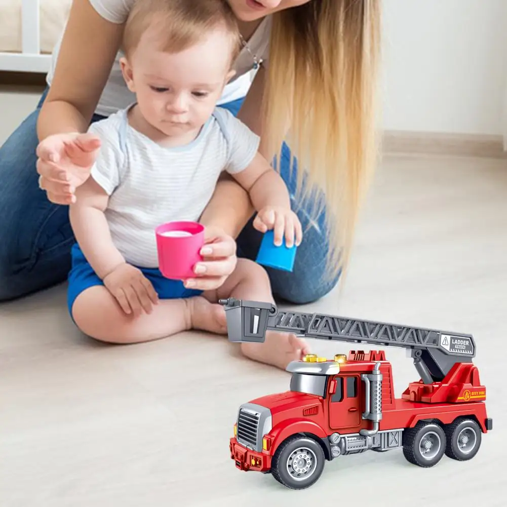 

Crane Toy with 360-degree Rotation Kids Engineering Truck Toys Light Music Simulation Crane Excavator Sprinkler Ladder for Boys