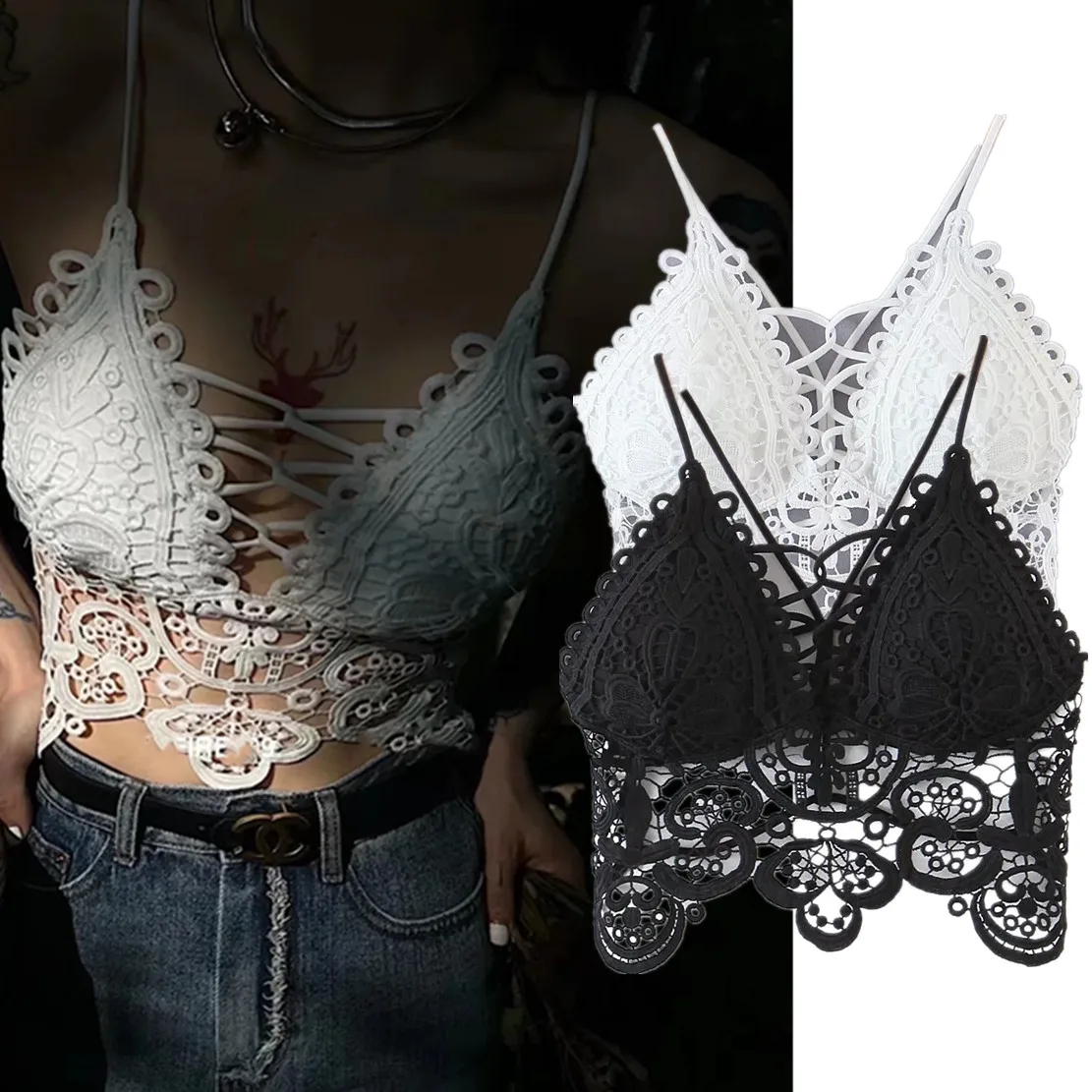 Withered 2023 Summer Ins Blogger High Street Sexy Lace Camisole Short Tops Pure Color Holiday Beach Tshirt Women
Withered 2023 Summer Ins Blogger High Street Sexy Lace Camisole Short Tops Pure Color Holiday Beach Tshirt Women