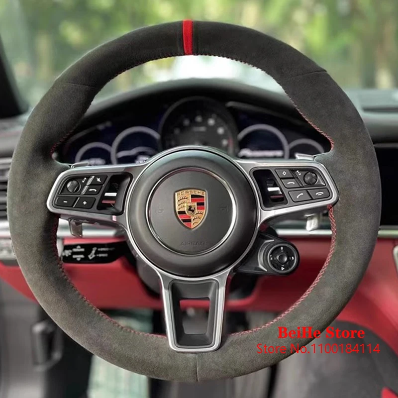 Hand Stitched Soft Suede Car Steering Wheel Cover for Porsche Taycan Cayenne Macan Panamera 718 911 Dedicated Car Accessories
Hand Stitched Soft Suede Car Steering Wheel Cover for Porsche Taycan Cayenne Macan Panamera 718 911 Dedicated Car Accessories