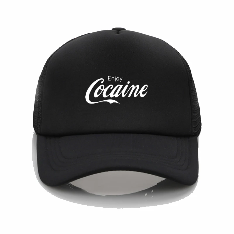 

Fashion Funny hats Enjoy Cocaine Baseball Cap Men women adjustable Summer sun caps Punk style Hip Hop hat