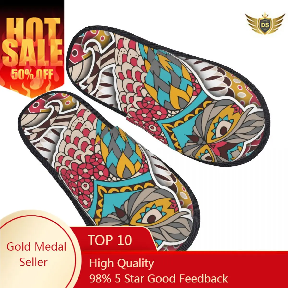 Oriental Colorful Mandala Owl Slipper For Women Men Fluffy Winter Warm Slippers Indoor Slippers 
Oriental Colorful Mandala Owl Slipper For Women Men Fluffy Winter Warm Slippers Indoor Slippers