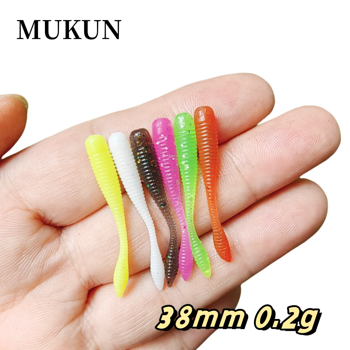 

MUKUN Ajing Soft Fishing Lure Worm 38mm 0.2g TPR Plastic Bait For Saltwater Freshwater Walleye Trout Bass
