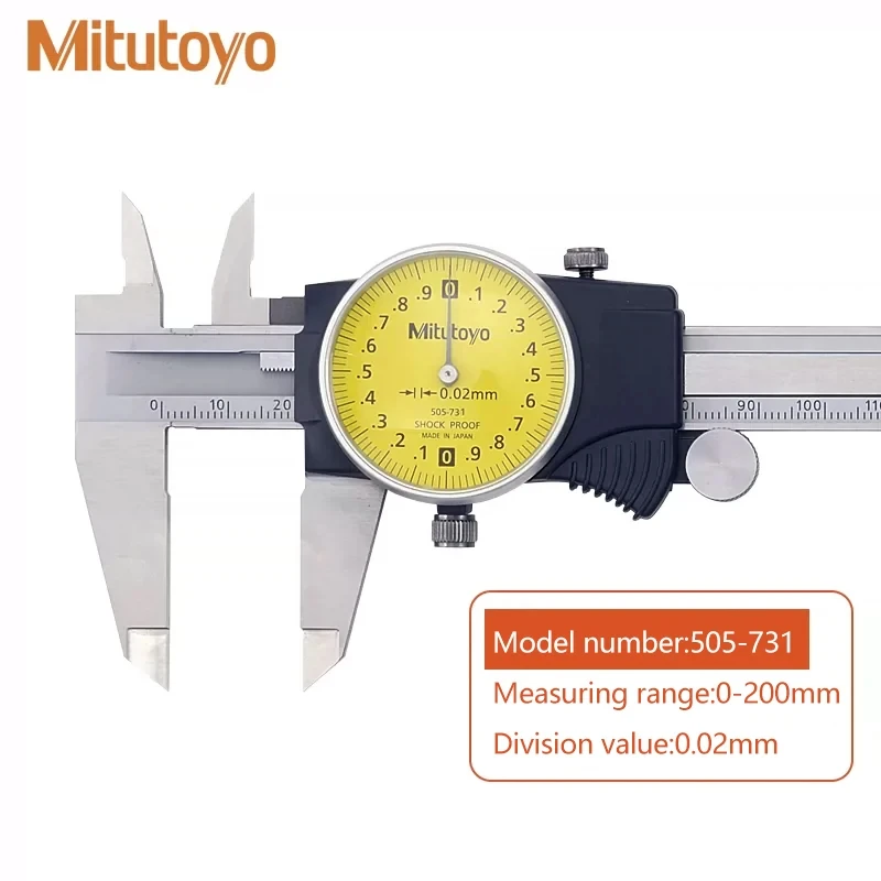 

Japan Mitutoyo Dial Caliper 0-150mm/0.01mm 505-681 D15TN 505-682 200mm Calibre Stainless Steel Vernier fugees knife Tools