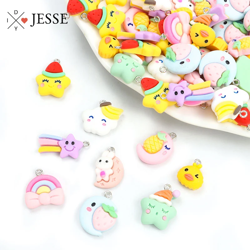 10pcs 9Styles Cartoon Animal Stars Moon Rainbow Resin Charm Cute Rabbit Duck Kawaii Pendant Jewelry Making DIY Earring Accessory
10pcs 9Styles Cartoon Animal Stars Moon Rainbow Resin Charm Cute Rabbit Duck Kawaii Pendant Jewelry Making DIY Earring Accessory