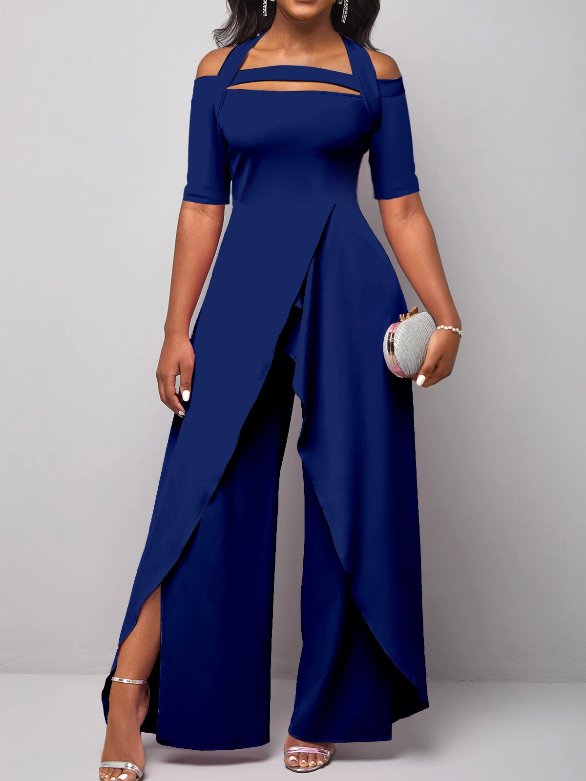 Ruffles Jumpsuits Women Elegant Halter Bare Shoulder Short Sleeve Slit Wide Pants Party Club Business Lady Outfits 2023 Summer
Ruffles Jumpsuits Women Elegant Halter Bare Shoulder Short Sleeve Slit Wide Pants Party Club Business Lady Outfits 2023 Summer