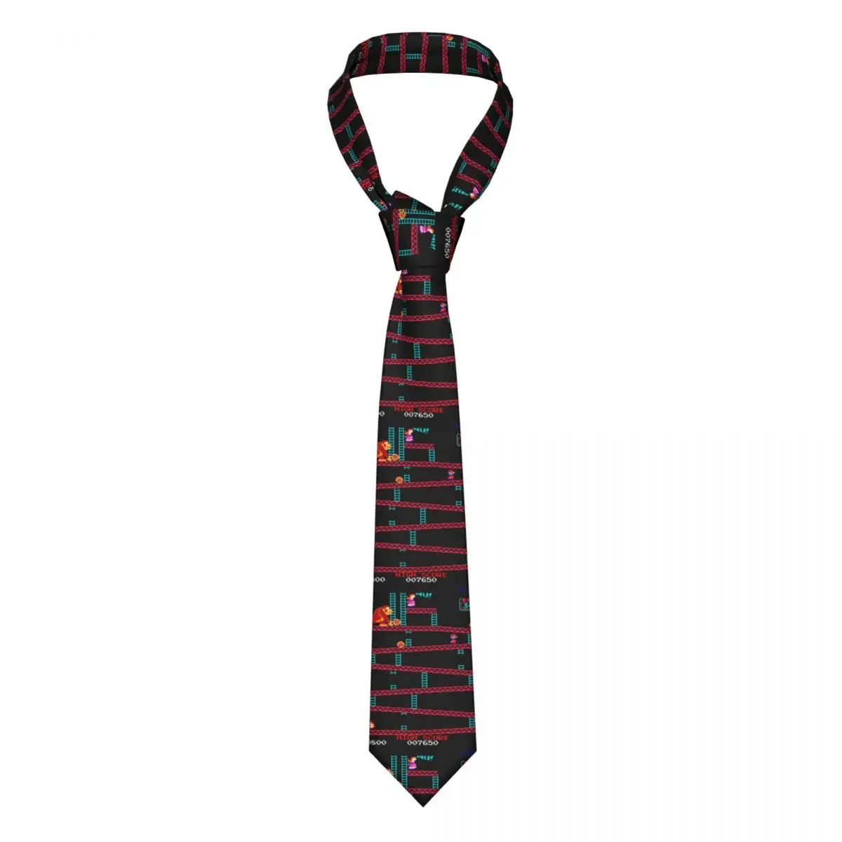 

Модный мужской шейный галстук Donkey Kong с аркадной игрой, персонализированные шелковые электронные Галстуки для бизнеса