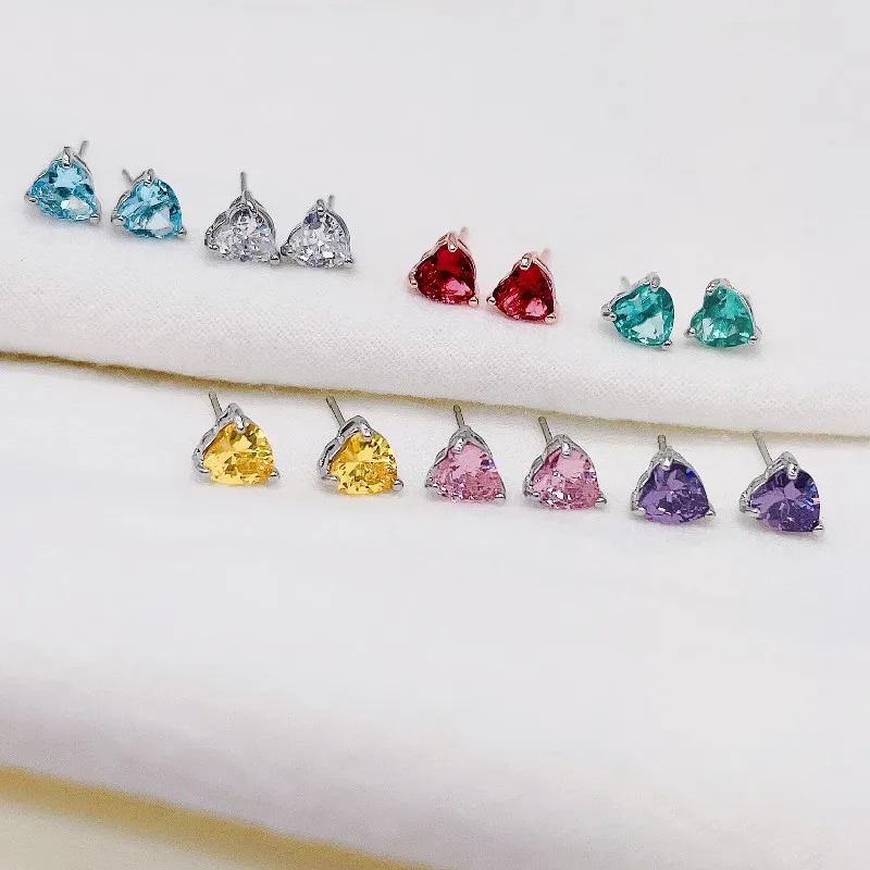 New 925 Silver Gift Love French Style Colorful Zircon Crystal Zircon Peach Heart Earring Jewelry for Women Lady Ladies Grils
New 925 Silver Gift Love French Style Colorful Zircon Crystal Zircon Peach Heart Earring Jewelry for Women Lady Ladies Grils