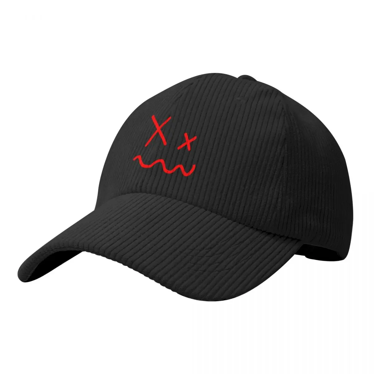 

Red X-Swirl Smile Face Line Art Corduroy Baseball Cap Cosplay Golf Kids Hat derby hat Women's Hats 2024 Men's